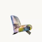 Luksusowy fotel na metalowej podstawie Aries Art Visionnaire ekskluzywne meble Luxarte