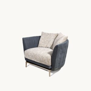 Fotel z pikowanym oparciem Legend Visionnaire luksusowe meble do salonu Luxarte