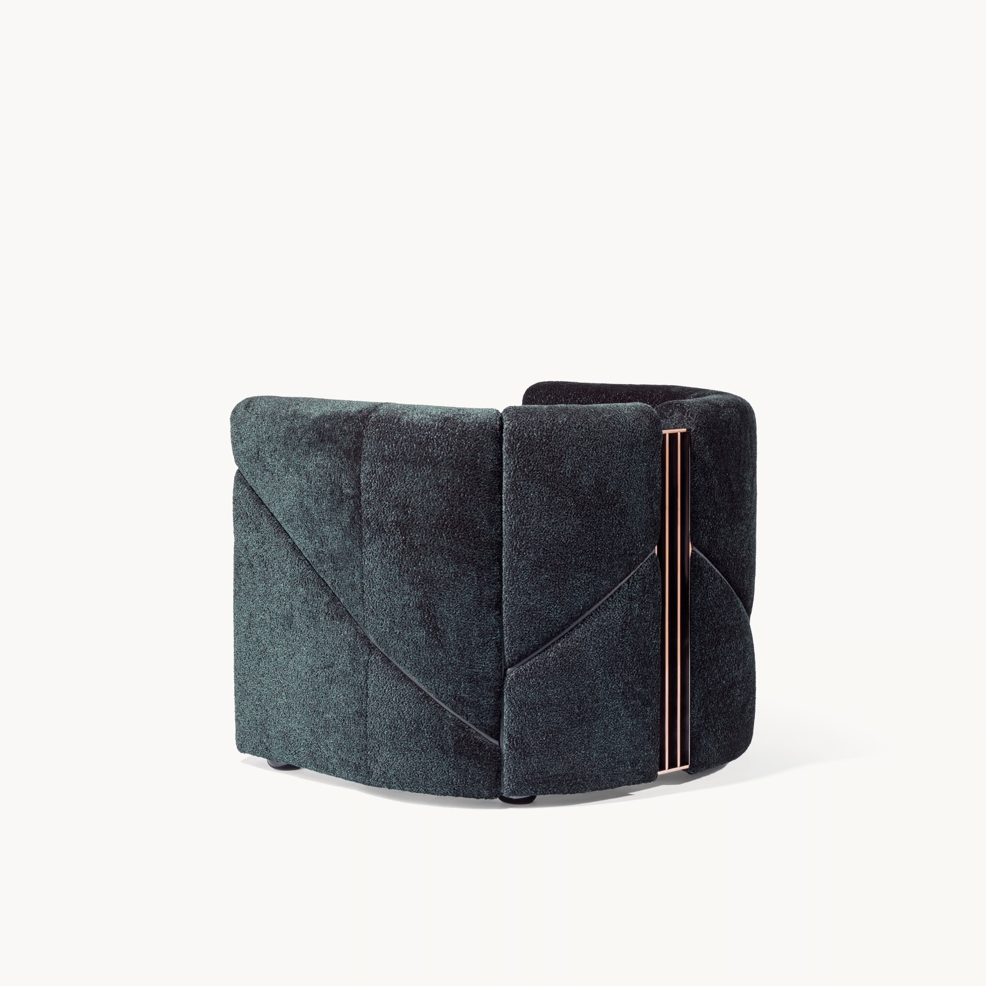 Ekskluzywny fotel z metalowymi wstawkami Petra Visionnaire luksusowe meble do salonu Luxarte