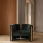 Ekskluzywny fotel z metalowymi wstawkami Petra Visionnaire luksusowe meble do salonu Luxarte